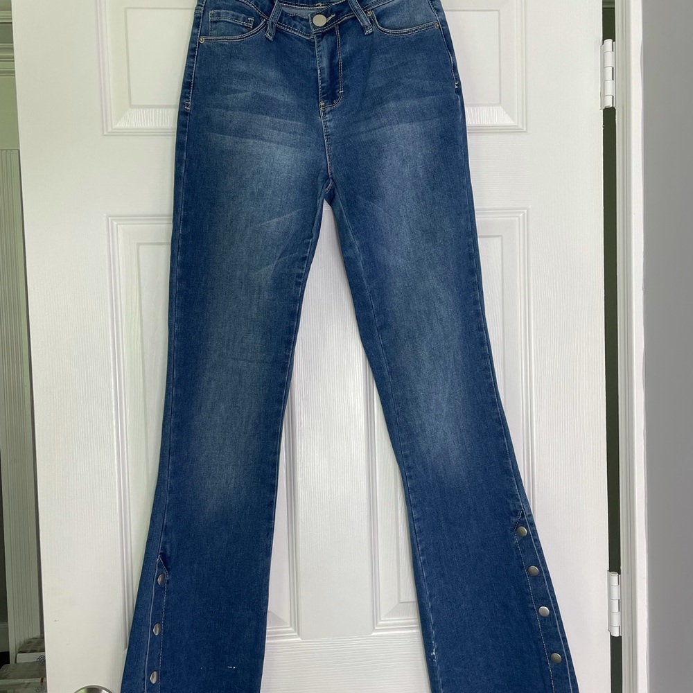 Fashion nova flare jeans.